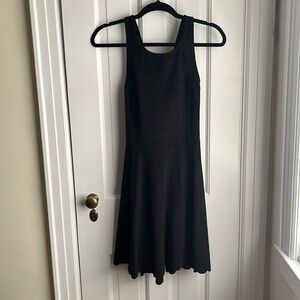 Express Black Suede-like Skater Dress Medium